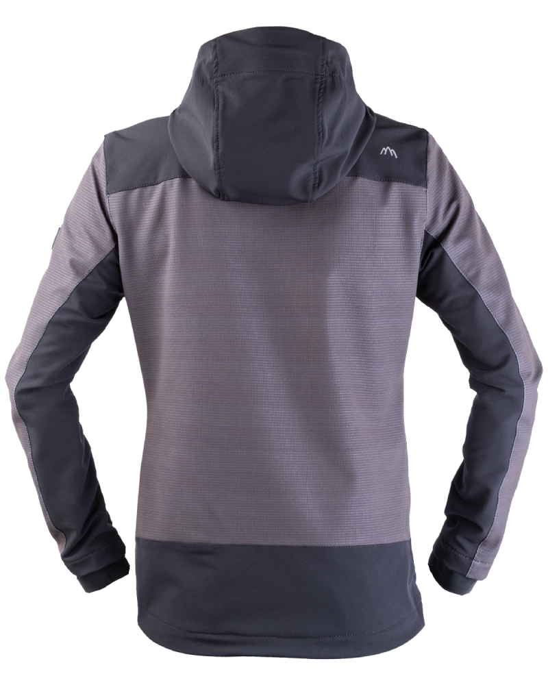 Bundjacke STRETCH mit Kapuze 303V (grau-schwarz) –  Rückseite
