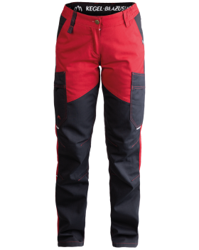 Damen Arbeitshose 5504/V-WORK (Schwarz,Dunkelrot)