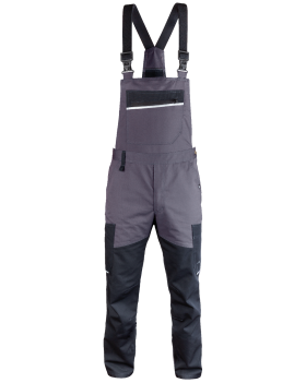 Latzhose 6507/V-WORK (Schwarz,Grau)