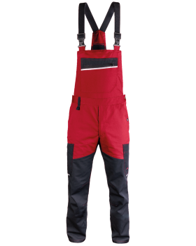 Latzhose 6507/V-WORK (Schwarz,Dunkelrot)