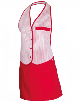 Italienische Überwurfschürze 4255 (Weiß,Rot)