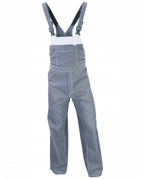 Latzhose PROFI 6302 (Weiß,Grau)