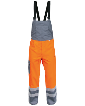 Warnschutz Latzhose 6240 (Hi-Vis Orange/Grau)