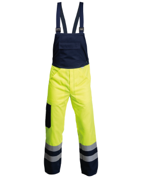 Warnschutz Latzhose 6240 (Dunkelblau,Hi-Vis Gelb )