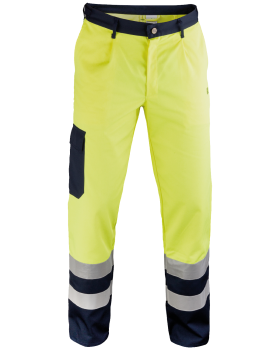 Warnschutz Bundhose 5240 (Dunkelblau,Hi-Vis Gelb )