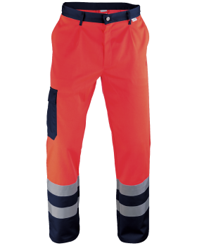 Warnschutz Bundhose 5240 (Hi-Vis Rot/Dunkelblau)